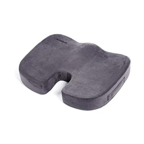 Seat Cushion Memory Foam (Grey)- Comfort Seat Cushion for Office Chair Seat Cushion Breathable Design for Car, Office, Wheelchair, Truck, Gel Seat Pad Cushion