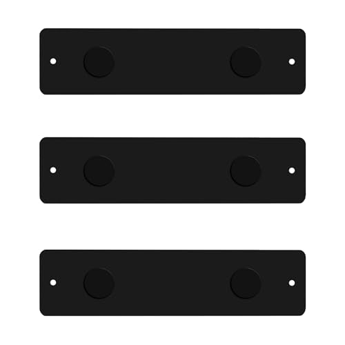 Three by Three Magnetic Strip Bulletin Board Long Wide ? 12" x 3" Metal Organizer with Strong Magnets & Wall-Mounting Hardware for Home, Office, or Dorm (3 Pack) Matte Black