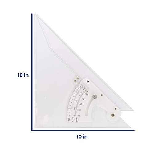 Pacific Arc Professional Adjustable Triangle Clear With Inking Edge 10"