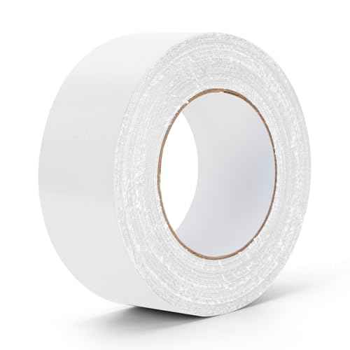 White Duct Tape Heavy Duty Waterproof, 40 Yards X 2 Inch, 9 Mils Thickness Strong Adhesive Sticky, No Residue, Easy Tear by Hand for Home Repairs Indoor Outdoor Crafts Packing HVAC and Construction