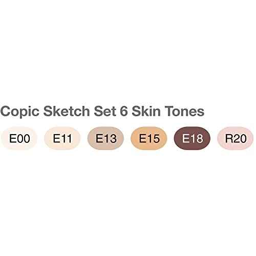 Copic Marker SKST6-SKIN Sketch Skin Tones 1 Marker (Pack of 6)
