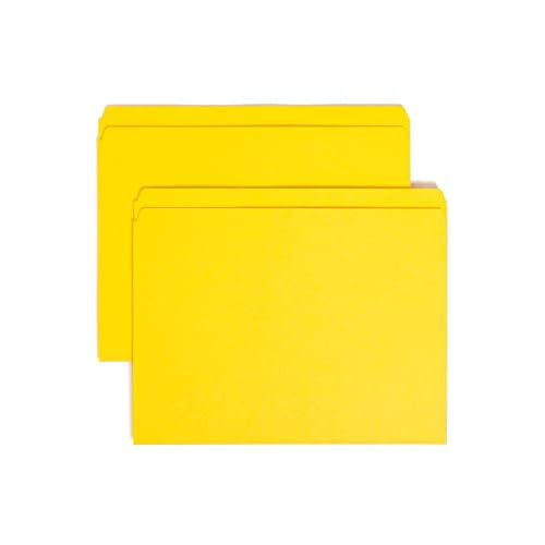 Smead Colored File Folder, Straight-Cut Tab, Letter Size, Yellow, 100 per Box (10946)