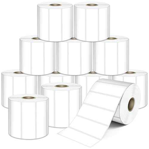 L LIKED 3" x 1" Direct Thermal Labels, Permanent Adhesive Barcode Shipping Label & Compatible with Rollo, Zebra and Other Desktop Printers (12 Rolls, 16800 Labels)