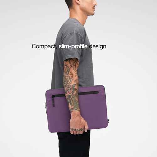 Incase Compact Laptop Sleeve with Flight Nylon - 16 Inch MacBook Pro and Laptop Case ? Slim Computer Sleeve with Faux Fur Lining, Front Accessory Pocket with Zipper - Nordic Mauve