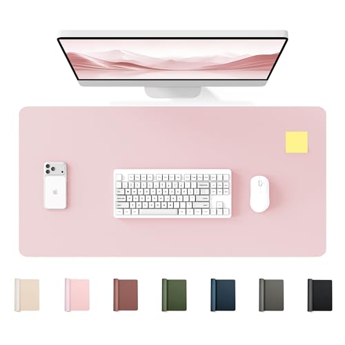 YSAGi Pink 35.4 x 17-Inch Waterproof PU Leather Desk Mat for Keyboard & Mouse