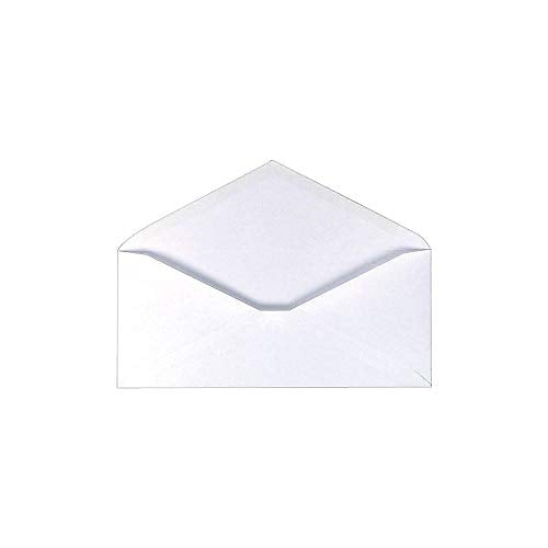Staples #6 White Business Envelopes V-Flap Gummed Pack of 500, Style D