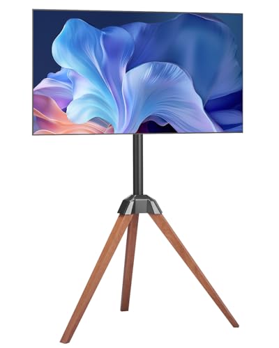 VEVOR Tripod TV Stand 40-65in TV - Oak Legs, 99 lbs, 18° Swivel, VESA 600x400mm (Tripod)