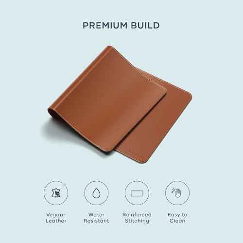 Satechi Vegan Leather Desk Mat, Large Mouse Pad Scratch and Water Resistant, Easy to Clean, Desk Pad for Office and Home, 26.8¡± x 12.4¡± x 0.1¡± - Brown