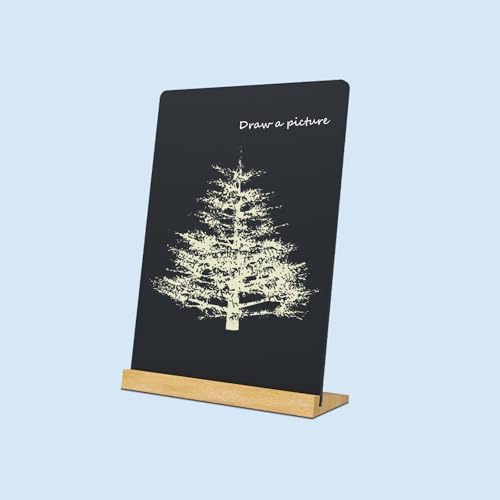 2 Pack 8.7x12 Inch Desktop Chalkboards with Wooden Holders - Versatile Message Signs