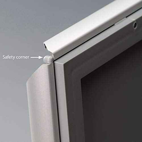M&T Displays Opti Snap Poster Frame 8.5x11 Inch with Back Support Silver Color Aluminum Profile, Front Loading, Wall Mounting, Photo, Picture, Document, Sign Holder