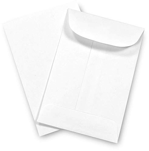 White Guardian 500 Pack Small Coin Envelopes 3x4.5 Inches Gummed Flap