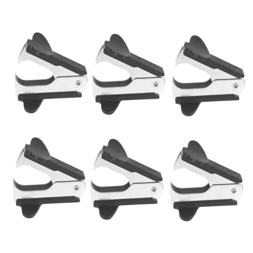 Clipco Staple Remover Black 6-Pack - Heavy-Duty Office Staple Puller