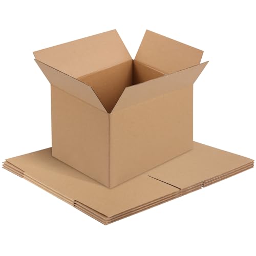 HANWRAPS Brown 4x4x4 Inches Small Shipping Boxes - 4 Pack, Corrugated Cardboard Packaging for Gifts & Mailing