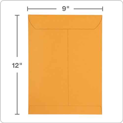 Columbian 9 x 12 Catalog Envelopes with Self Seal Closure, 28 lb Brown Kraft, for Mailing Flat Letter Size Documents or Photos, 100 Per Box (COLO341)