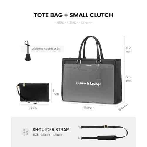 LOVEVOOK Laptop Tote Bag for Women, Office Work Bag Briefcase fit for 15.6 inch Laptop, Large Capacity Teacher Bag Handbag
