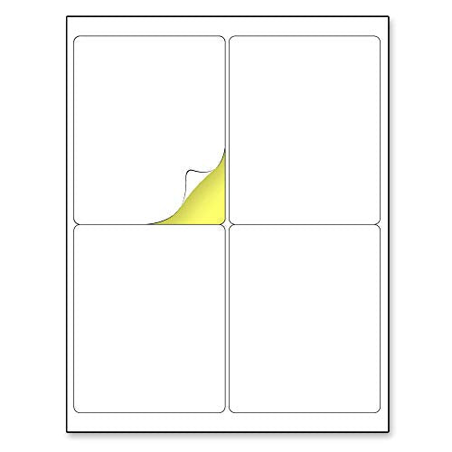 TownStix 4 x 5 Inches Printable Labels - 30 Sheets White Matte Self-Adhesive Stickers for Inkjet/Laser Printing (Variation: 4 x 5" | 30 Sheets)