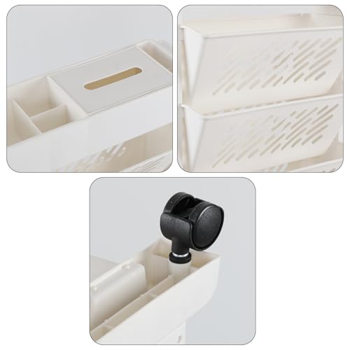 Plastic 5-Tier Rolling Book Cart Storage Utility Shelf