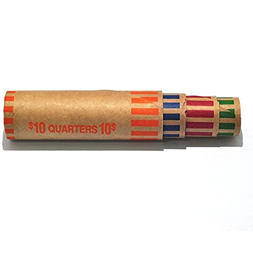 LLIKED 128 Assorted Coin Wrappers Set for Quarters Pennies Nickels Dimes - Safe Seal & Easy Handling