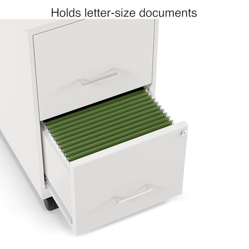 Staples 2-Drawer Vertical File Cabinet, Letter Size, Lockable, White, 1 Pack