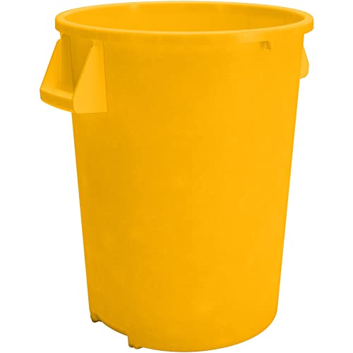 SPARTA Bronco 20 Gallon Trash Can, Thick Polyethylene Bin, NSF Certified Waste Container with Top Handles, Bottom Handholds, Reinforced Base and Stackable, LLDPE, 20 Gallon, Yellow