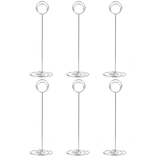 Silver 8.75-inch Table Number Holders 10-Pack - Sturdy Photo & Card Stands