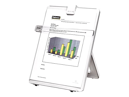 Fellowes Non-Magnetic Desktop Copyholder - Plastic, 125 Sheet Capacity, Platinum