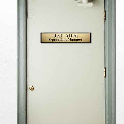 Personalized Name Plate for Door or Wall, 2 * 10 inch Custom Office Aluminum Door Name Plates with Two Lines Custom Text, Office Gifts for Coworkers Boss Teacher, Employee Appreciation Gifts