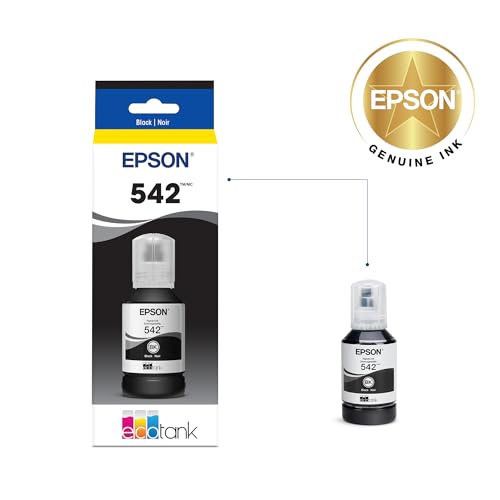 EPSON 542 EcoTank Ink Ultra-high Capacity Bottle Black (T542120-S) Works with EcoTank Pro ET-5150, ET-5170, ET-5180, ET-5800, ET-5850, ET-5880, ET-16600, ET-16650