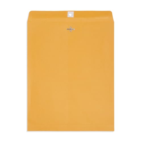 Blue Summit Clasp Manila Envelopes 11x14, 11.5 x 14.5-Inch, Brown Kraft, Gummed Seal, 100 Large 11x14 Envelopes for Mailing Photos and Documents, Manilla Color