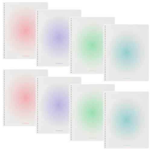 Oucaru Spiral Notebook College Ruled 8 Pack A4 (8.5" x 11") Journaling Notebooks 140 Pages Gradient Small Lined Notebook for Work School Business Travel Note Books