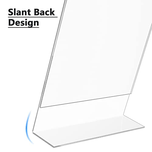 MaxGear 6 Pack Acrylic Sign Holders 8.5 x 11 Inch L-Shape Display Stands