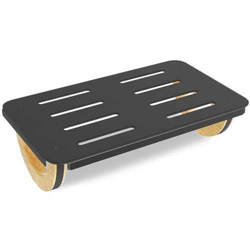 Ergonomic Rocking Foot Rest for Office, Wooden Footrest for Posture Support & Blood Circulation, Under Desk Chair Foot Rest Metal for Relieve Back, Lumbar Pain