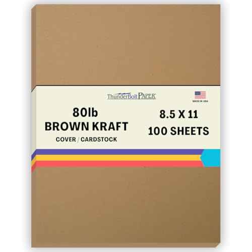 100 Brown Kraft Fiber 80# Cover Paper Sheets - 8.5" X 11" (8.5X11 Inches) Standard Letter|Flyer Size - Rich Earthy Color with Natural Fibers - 80lb/pound Cardstock - Smooth Finish