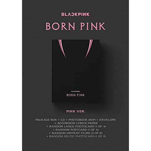 BLACK PINK : BORNPINK - BOX SET (PINK Version) 2nd Album CD+Postcard+Photobook+Envelope+Accordian Lyrics Paper+Large Photocard+Selfie Photocard+Instant Films