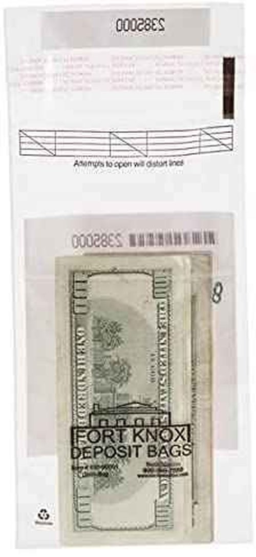 BankSupplies Cash Strap Bags | Case of 1000 Bags | 5 x 9 | Cash & Pawn | Tamper Evident Seal | Easy to Scan Barcode & Tear Off Receipt | For Internal Transfers