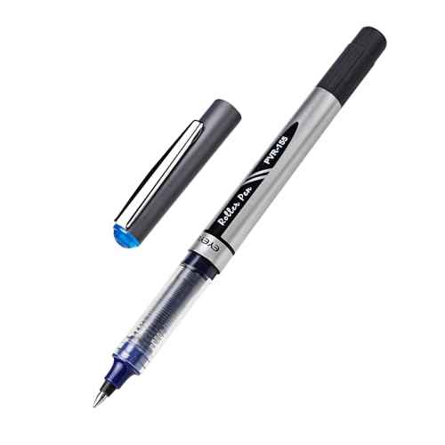 EYEYE Blue Rollerball Pens 0.7mm, 25 Pack Liquid Ink Roller Ball Pen Medium Point Quick Dry, Blue Ink Pens Fine Point Smooth Writing Pen for Journaling, Note Taking, Office, School Supplies
