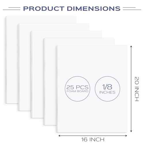 Golden State Art 25 Pack 16x20 Foam Boards 1/8 Inch Thickness White Foam Poster Boards for Presentation Signage Sheet for School Crafts Office Art Projects