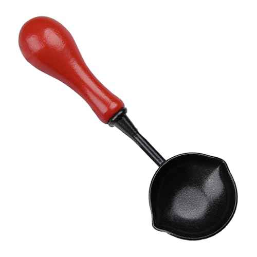 Wax Seal Spoon | Wax Seal Warmer | du?l Pour Spout Melting Spoon Wax | Anti-Stick Fire Paint Stamp Spoon with Wood Handle for Sealing Stamp Letter Envelope