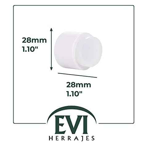 EVI | Wall Adhesive Doorstop | 1.1'' X 1.1'' | Great Adherence | 100% Functional | Mod. 198/28 (White Lacquered Stainless Steel - White Rubber)