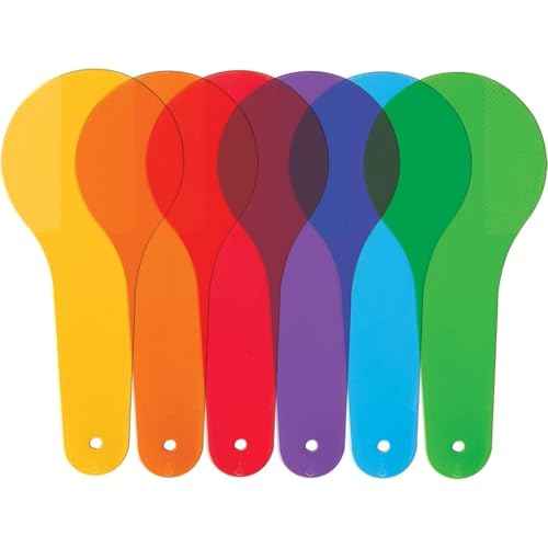6Pcs Color Paddles for Science Education, Transparent Optical Filter Plates for Color Drawing, Painting, Cognition