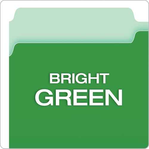 Pendaflex 435013BGR Interior File Folders, 1/3 Cut Top Tab, Legal, Green (Box of 100)