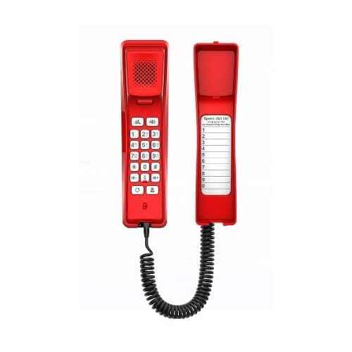 Fanvil - Hotel Phone, 2 SIp Lines, 10SIP Dial Keys, 1 Programmable Key, POE, RED case