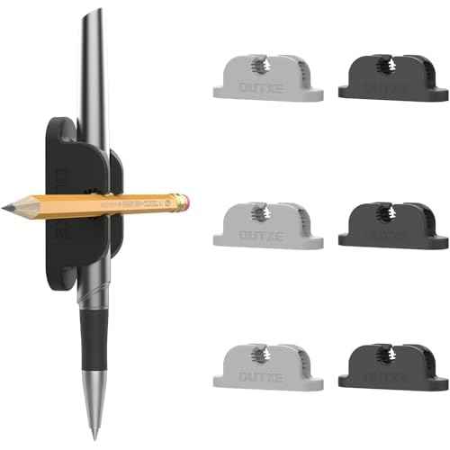 OUTXE 6-Pack Magnetic & Adhesive Pen Holder with Dual Slots - Easy Organize & Access Pencil, Pen, Marker- Perfect for Desk, Wall, Refrigerator, Whiteboard, Clipboard