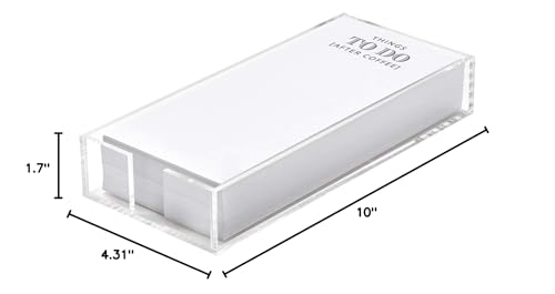 Santa Barbara Design Rectangular Acrylic Notepaper Holder with 125 Sheets Heavyweight Paper, 10" x 4.5", After Coffee