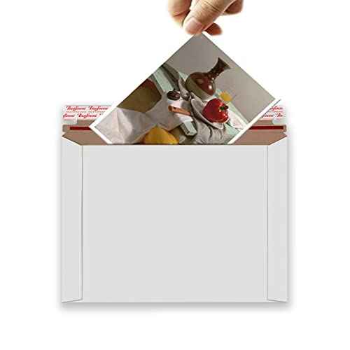 Rigid Mailers 30 Pack 10 x 13.5 inches White Self Seal Stay Flat Bulk Cardboard Kraft No Bend Mailers Peel and Seal for Document Photos Pictures Papers Files CD