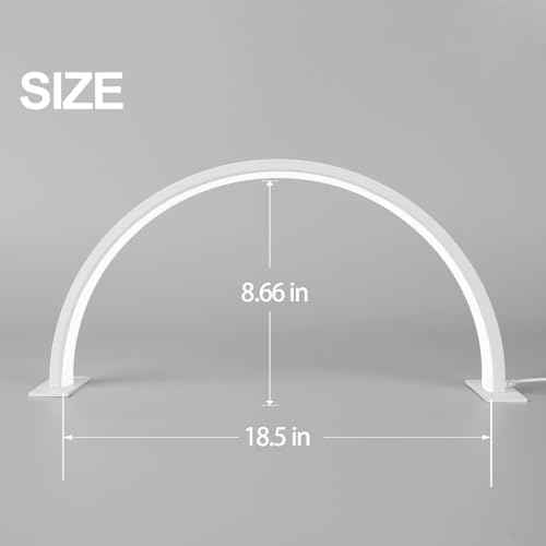 Nail Lamp for Desk, 18.5in Diameter Half Moon Lamp with 3 Color Modes & 10-Level Adjustable Brightness, Desk Lamp for Nail Tech, Lash Extensions, Facial Spa, Manicure(8.66¡± Hx 18.5¡± W)