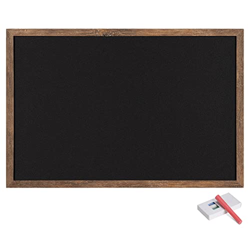 Navaris Wall-Mounted Chalkboard - Approx. 28" x 20" Framed Blackboard for Wall - Memo Message Board with 4 Chalk Sticks for Home Kitchen Office Kids