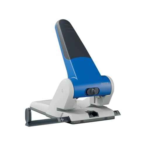 Esselte Leitz 51800035 Filing Hole Punch up to A3 6.5 mm with Stop Rail Blue