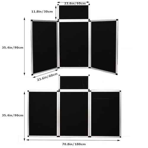 3+1 Panel Trade Show Presentation Board 70.8¡° x 35.4¡± Trifold 3-Panel Display Board Folding 3 Panel Exhibition Boards Single Sided Tabletop Display Black Hook & Loop-Receptive Fabric with Bag