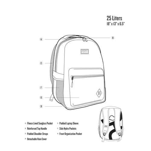 HOOEY Recess 25L Backpack - Durable Lightweight Daypack for Travel, Gym & Outdoor Use - Spacious Main Compartment, Laptop Sleeve, Water-Resistant, Stylish Unisex Design (Cream/Burgundy)